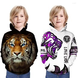 Men's Hoodies In 2022 - 3D Sweater Spring Autumn Boys Hoodie Tiger Pattern Casual Long Sleeve Pullover Top For 4-11 Years Old Kids Clothes