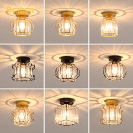 Ceiling Lights Nordic Glass Light Crystal Lampshade Balck Gold Home Inddor Decor Living Room Bedroom Modern Round Square Lamp