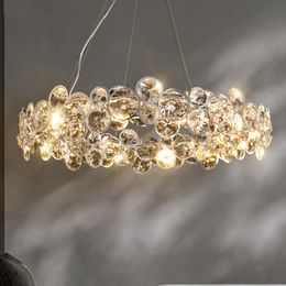 Modern Bubbles Crystal Pendant Lamps American Shining Pendant Lights Fixture European Luxury Dining Room Restaurant Droplight Home Indoor Light Decoration