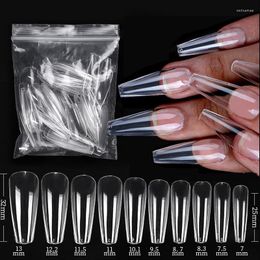False Nails Gel Extension System Full Cover Sculpted Clear Nail Tips Coffin Fake DIY Practice Manicure Tool