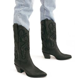 Bordado de bordado de bordado de bordado grosso BOOTS BOOTS BOTAIRY LIDIES Cavaleiro Cavaleiro