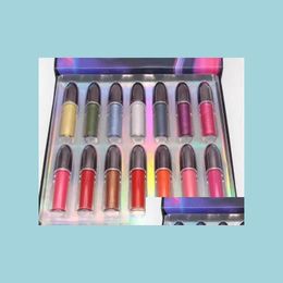 Lip Gloss 14Colors Makeup Lipstick Kit Grand Illusion Liquid Lipcolour Shine Shimmer Lip Gloss 1Set 14Pcs For Fast Ship Drop Deliver Dhu83