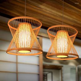 Pendant Lamps Southeast Asia Bamboo Lights Vintage Living Room Bar Restaurant Retro Led Hanging Lamp Suspension Home Lighting Fixtures