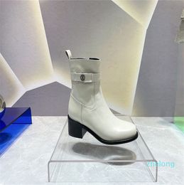 Boots Designer Women Diamond Platform Chunky Heel Leather Outdoor Lady Party