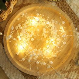 Strings 2M Christmas Pearl String Light With 270pcs Berry Beaded Garland Battery Operated Fairy For Bedroom Party Decor
