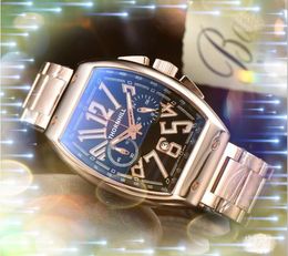 Top Brand Mens Color Dial Big Watches 43mm Arabic digital timing run second Clock Stainless Steel Belt Quartz Luminous Casual Business Popular wristwatch