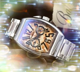 Big Mens Colour Dial Watches Stopwatch Quartz Waterproof Calendar DAYDATE President Arabic digital timing run second Clock Wristwatch feature Christmas gift