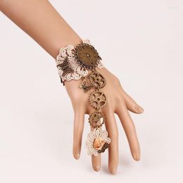 Link Bracelets 12 Pieces/Lot Women Charm Bride Jewellery Gear Cuff Links Chains Lace Sexy Tattoo Bangles Rose Flower Adjustable