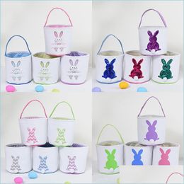 Other Festive Party Supplies Wholesale Easter Basket Festive Cute Bunny Ear Bucket Creative Candy Gift Bag Easters Rabbit Egg Tote Dhuus