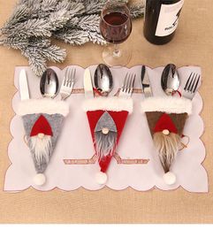 Christmas Decorations 3pcs Tableware Holder Knife Fork Cutlery For Home Party Decor Table Gift Drop