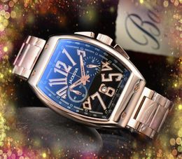 Crime Premium Mens Big Dial Watches 43mm Quartz Movement Male Time Clock Stainless Steel Arabic digital timing run second Casual Business wristwatch reloj de lujo