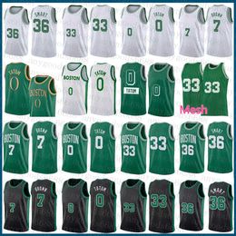 Mens Basketball Jersey Jayson 0 Tatum Larry 33 Bird Jaylen 7 Brown S-2XL Marcus 36 Smart White Green