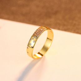 Neue micro set zirkon überzogene 18 karat gold ring frauen schmuck Koreanische luxus s925 silber ring exquisite zubehör geschenk