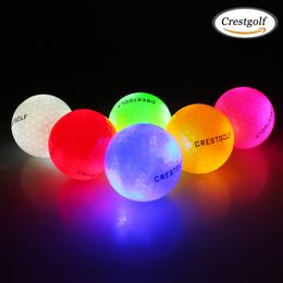 Golf Balls CRESTGOLF 4 PcsPack Waterproof Led with 4 Lights for Night Training High Hardness Material Practice 221102