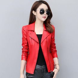 Women's Leather 2022 Spring And Autumn Jacket Women Short Sim Locomotive Plus Size Lapel Women's Clothing