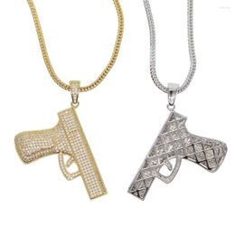 Choker Hip Hop Shiny Neck Gold Color Plated Pistol Uzi Gun Pendants & Necklaces Chain Necklace For Men Women Party Accessories Punk