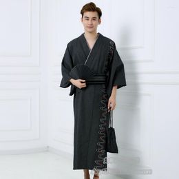 Mens Sleepwear Winter Male Traditional Japanese Kimono With Obi Mens Thicken Cotton Robe Yukata Mens Bath Pyjamas A52604