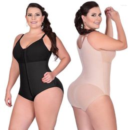 Women's Shapers Faja Shapewear For Women Plus Size Firm Control Ultra Light Zipper Built-in Bra Body Shaper Briefer Fajas Black 6XL