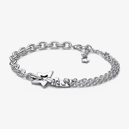 Shooting Star Doppelkette Charming Armband Damen Designer Schmuck DIY passend für Pandora Style