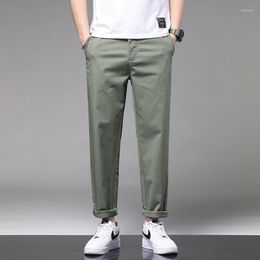 Men's Pants Summer Men Thin Stretch Korean Casual Straight Fit Elastic Waist Business Classic Trousers Male Army Green Black Gray 5XL
