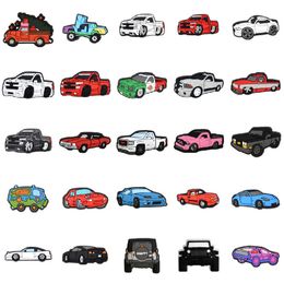 Hot Croc Shoe Charms Black Sports Car Shoes Decorations Wristband Accessories Colourful Racing Car Carriage