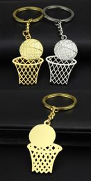Creative Basketball And Net Shape Keychain Charms Basketball Lovers Gift Sports Souvenir Fashion Key Rings
