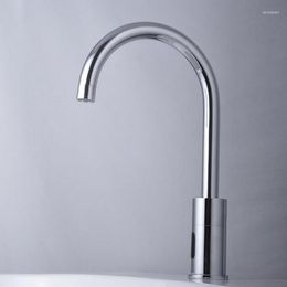 Kitchen Faucets Bathroom Single Cold Wash Basin Sense Faucet Toilet Copper Automatic Brass Infrared Chrome Plated