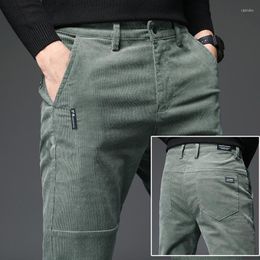 Мужские брюки осень зимняя бренда одежда вельветовая мужчина удобная хлопковая стройная стройные брюки для бизнеса мужчины 28-38