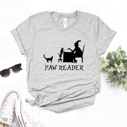 Paw Reader Tarot Black Womens T Shirt T-shirt Cat Occult Lady Women Tshirts Funny