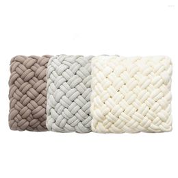 Pillow Knitted Hand Knitting Thick Thread Throw Handmade Cotton For Sofa Bed Office