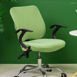 Chair Covers Solid Color Office Computer Cover Split Slipcover Swivel Seat Protector Case Stretch Armchair Backrest