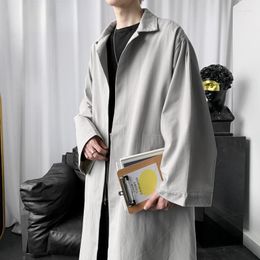 Men's Trench Coats Summer Men's Outerwear Sweatshirts Clothing Style Long Trend Coat Vintage Windbreaker Jacket Overcoat Waistcoat Men