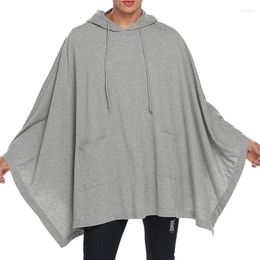 Men's Hoodies Mens Loose Oversized Hooded Cloaks 2022 Casual Pullover Hoodie Cape Coat Tops Hip Hop Streetwear Sweatshirt Male XXL