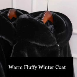 Men's Fur Faux Autumn Winter Men Coat Black Fake Mink Jacket Oversize Mens Plush Fluffy Hooded Windbreaker Zip Up Top Overcoat T221102