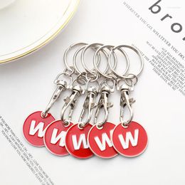 Keychains 1Pcs Metal Key Ring Shopping Cart Tokens Supermarket Trendy Keychain Decoracion Accessories