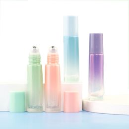 10ML Gradient Essential Oil Bottle Glass Roll On Perfume Crystal Roller Ball Bottles Packaging Bottles