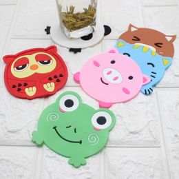 Cartoon Animal Silicone Coaster Mats Creative Fruit Insulation Pad Thickened Soft Rubber Bowl Pad Water Cup Tea Placemat