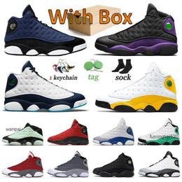 2023 Authentic Jumpman 13 Basketball Shoes Designer Womens 13s Del Sol Reverse Bred Singles Day French Blue Court Purple Red Flint ObsidianJORDON JORDAB