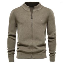 Men's Sweaters Business Casual Cardigan High Quality Cardigans Man Zip Thick Knitting Brand Men's Winter Sweater