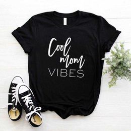 Cool Mom Vibes Print Women Womens T Shirt Casual Funny For Lady Girl Top Tee Hipster