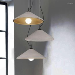 Pendant Lamps Nordic Loft Fish Line Living Room Dining Bedroom Lights Ceiling Creative Simple Industrial Cement Lamp