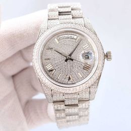 20231EEE Wristwatches Diamond Mens Watch Automatic Mechanical Watch 41mm Sier Strap Stainls Steel For Men Life Waterproof WristWatch Fashion WristWatch Gift