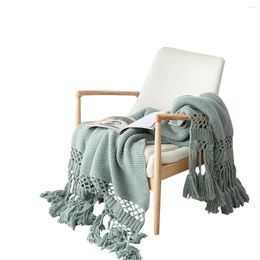 Blankets High Quality Tassel Decorative Soft Hollow Crochet Design Winter Bed Throw Blanket For Sofa Bedspread Cover Nap