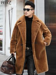 Men's Fur Faux Fur PFHQ Autumn Winter Men's Luxury Imitation Fur Coat Trendy Casual Trench Fashion Elegant Long Alpaca Sheep-shorn Clothes 21Q4433 T221102