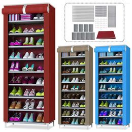 Clothing Storage 10 Tier 9 Grid Shoe Rack Detachable Dustproof Non-Woven Cabinet Home Standing Space-saving Shoes Organizer Cabinets