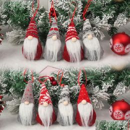 Christmas Decorations Nordic Plush Knitting Christmas Decoration Supplies Cute Gnome Ornaments Home Decor Doll Cartoon Toy Xmas Gift Dhrgy