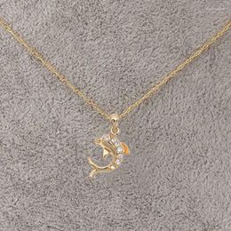 Pendant Necklaces Gold Necklace For Women Cute Dolphin Pendants Streetwear Jewellery Collier Femme Collares Para Mujer Sieraden Maken Pendulo