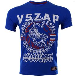 Men's T Shirts VSZAP Summer Muay Thai Fitness T-Shirt Male Short Sleeve O-Neck Men Casual Cotton Printed Tiger MMA Sweatshirt206o