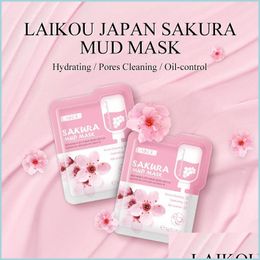 Other Skin Care Tools Laikou Japan Sakura Mud Face Mask Night Facial Packs Skin Clean Dark Circle Moisturise Care Masks Drop Deliver Dhmch