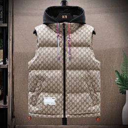 Mens down cotton vest thickened vests down jackets coat couple's winter jacket men clothing